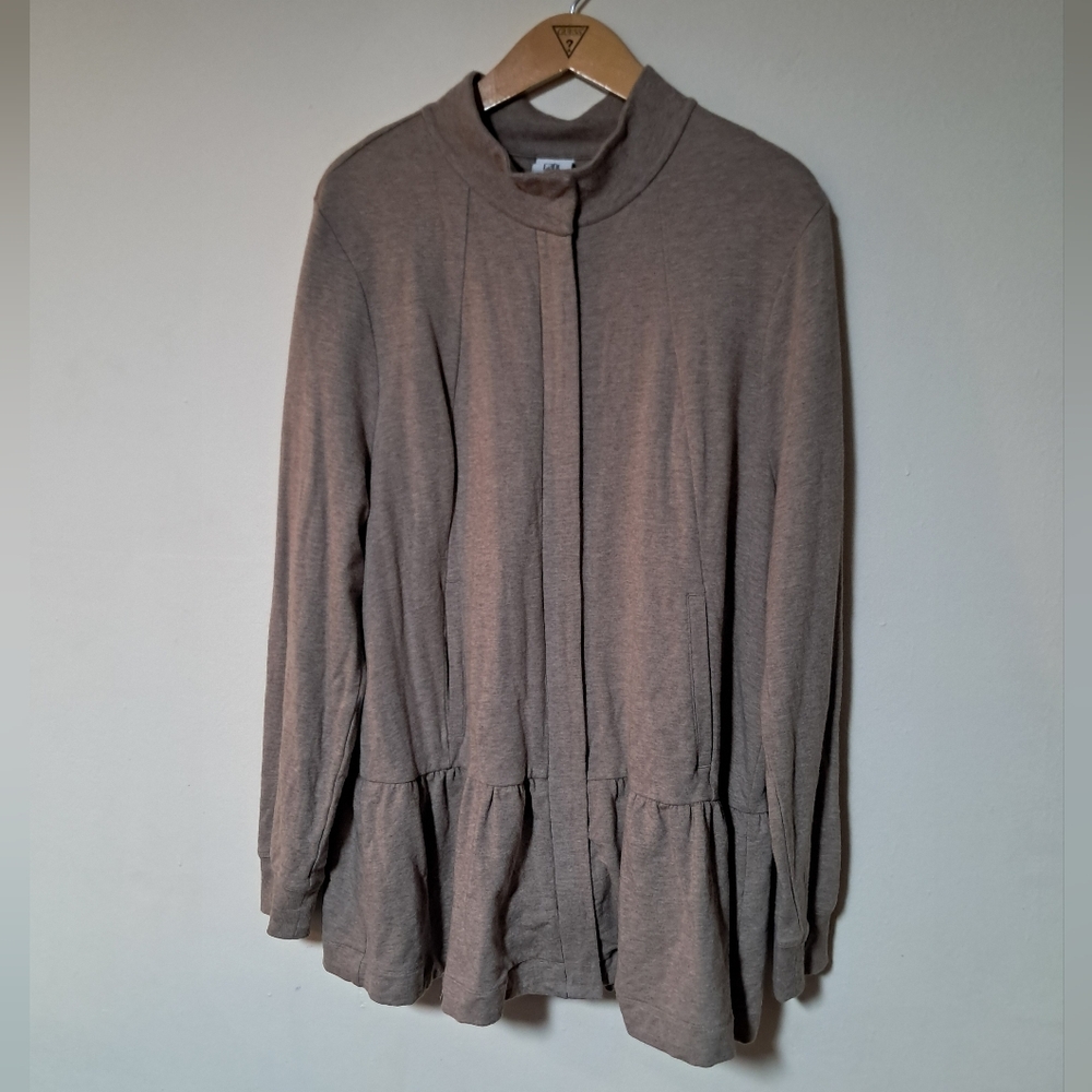CAbi Womens Weekend Topper French Terry Zip Jacket Size XL.